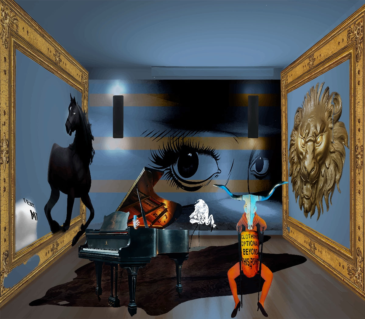 Through the Eyes of Framed Desire - Original Mixed Media on HD Sublimation Metal