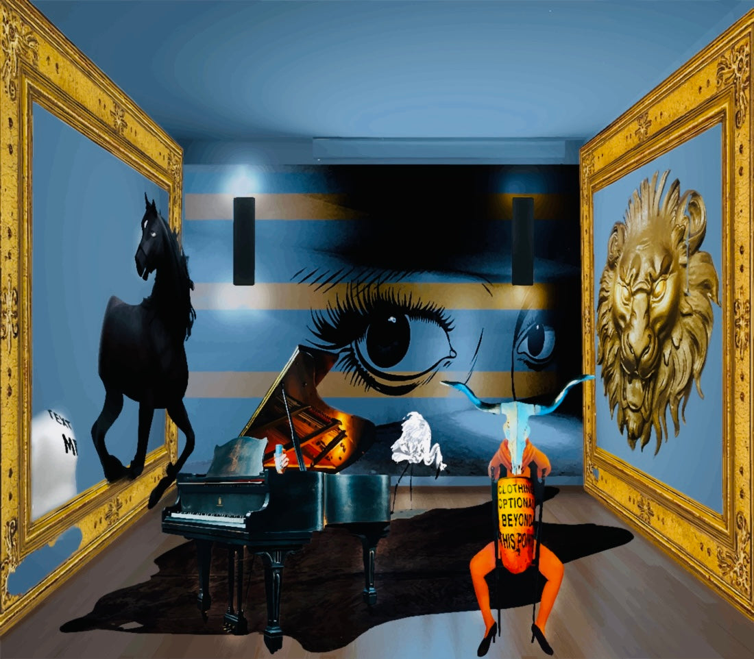 Through the Eyes of Framed Desire - Original Mixed Media on HD Sublimation Metal