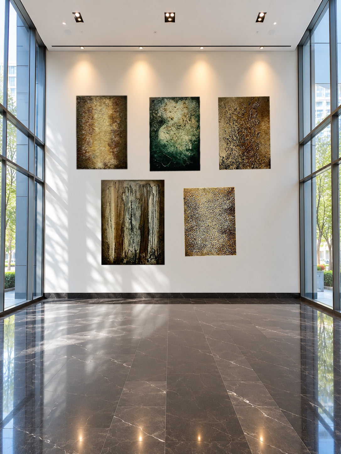 Structural Presence I — Original Textural Acrylic & Glass Painting | One of a Kind