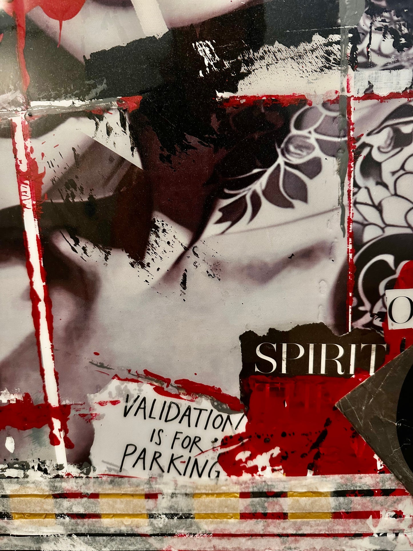 Validation is for Parking - Original Mixed Media