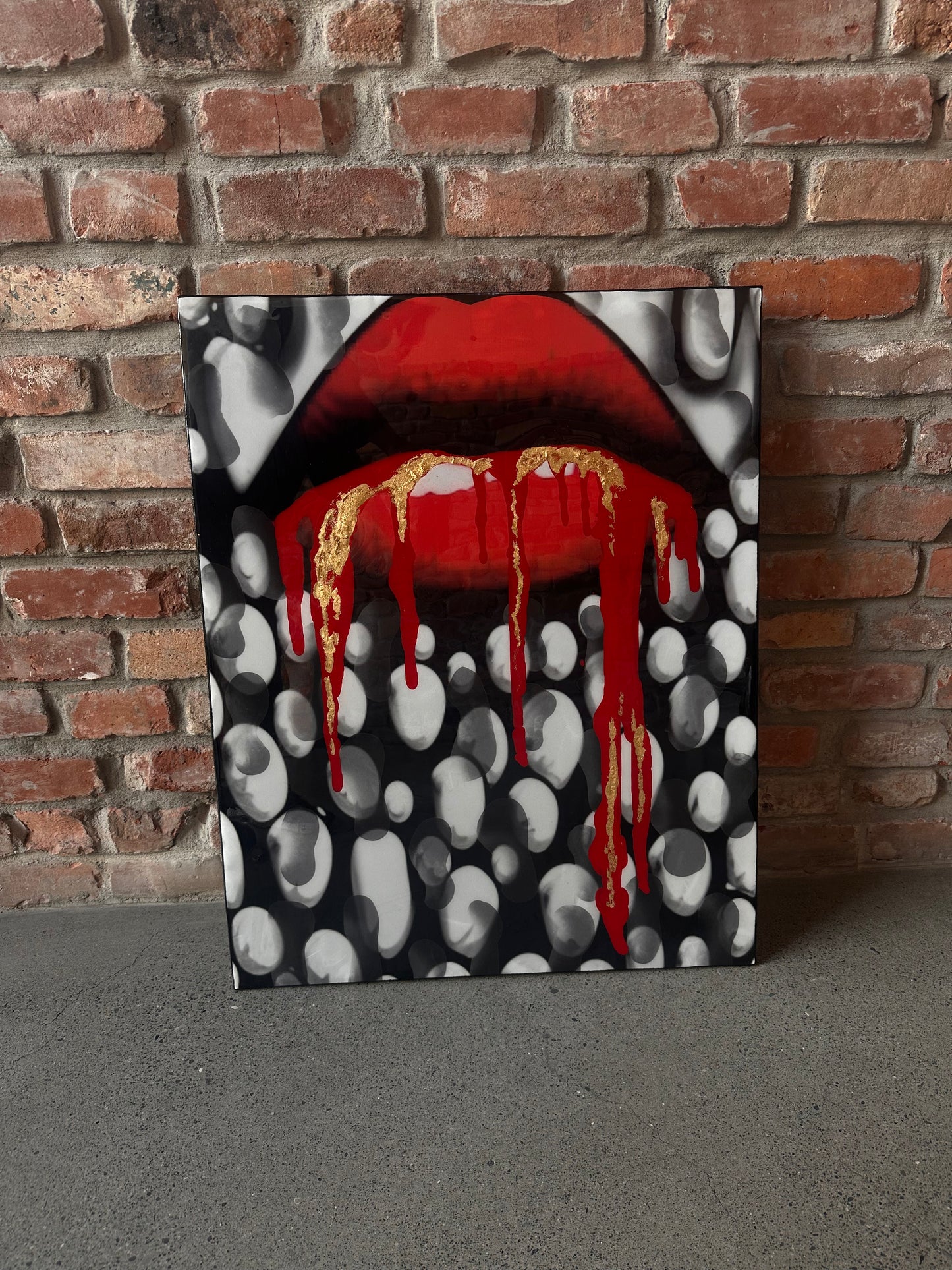 Kiss Me 'Til I Bleed - Original Mixed Media Collage