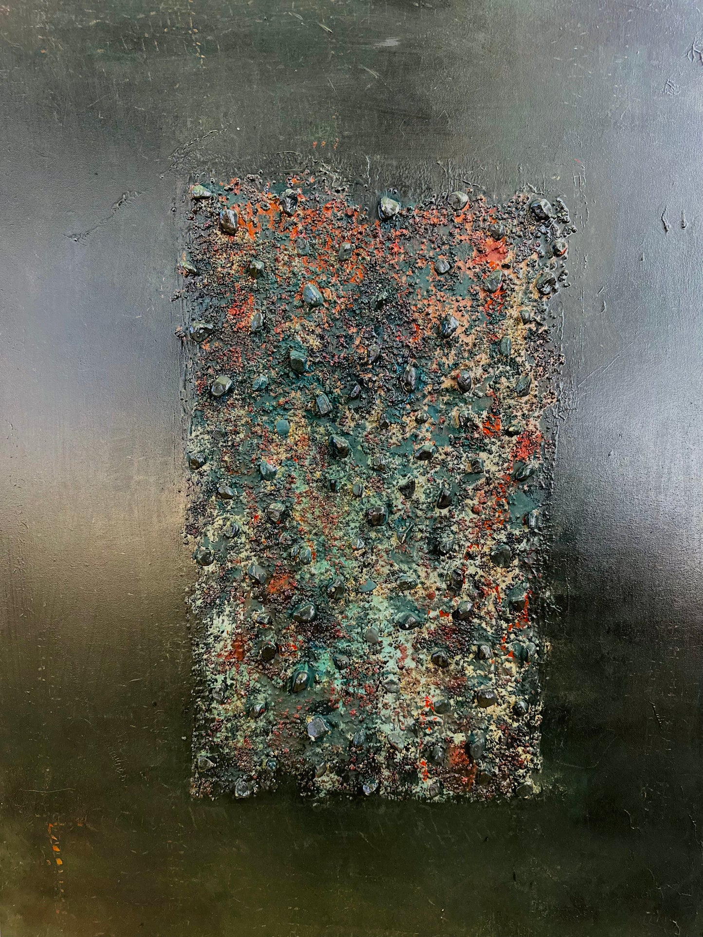 Fractured Rust and Emerald - Original Painting