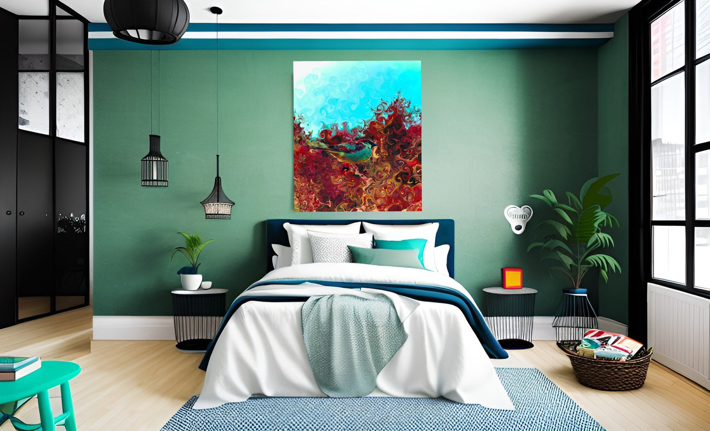 The Little Bird and the Sunrise – Tropical Art Print