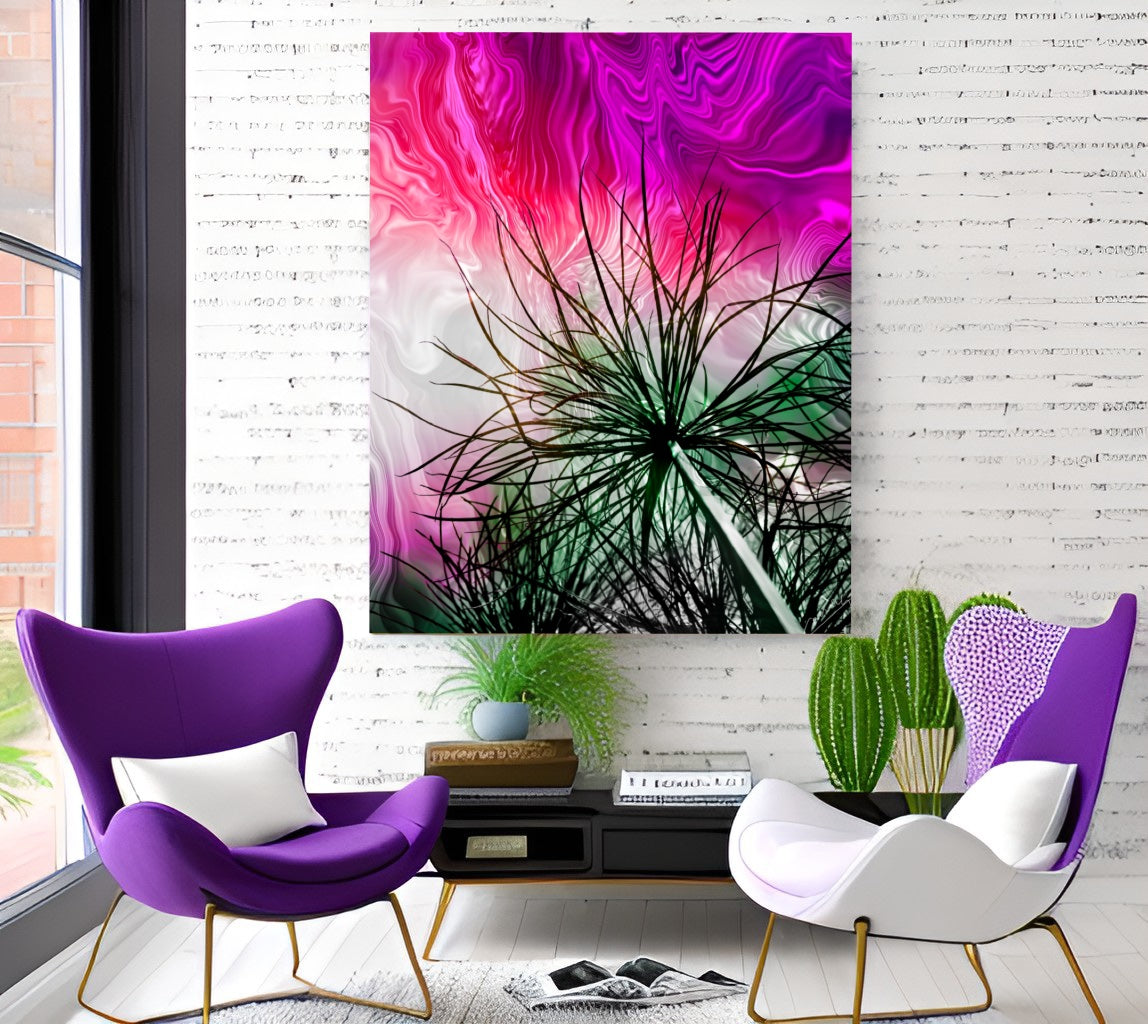 Vibrant Energy – Purple, Pink, White & Green Art Print