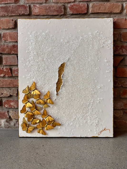 Golden Passage of Becoming I - Original Mixed Media Acrylic Painting