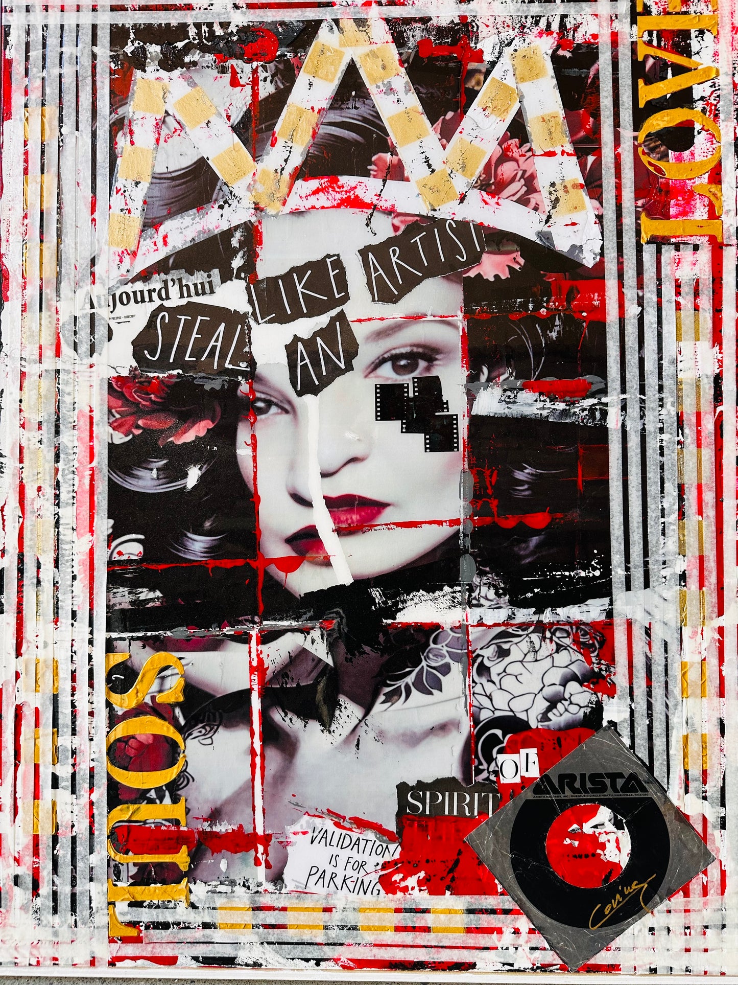 Validation is for Parking - Original Mixed Media