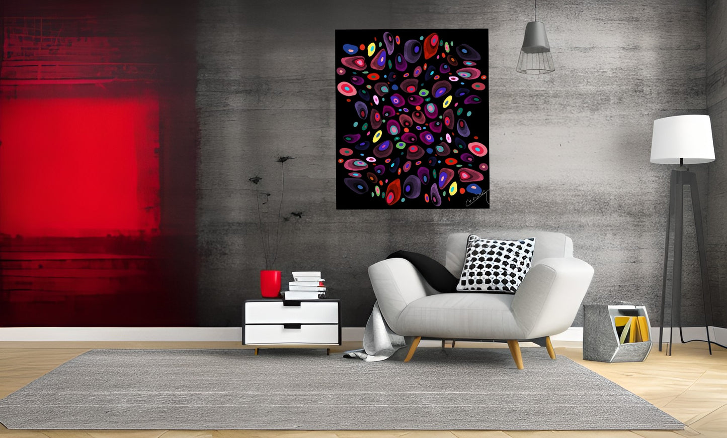 Joyful Mosaic of Vibrant Pebbles – Abstract Art Print