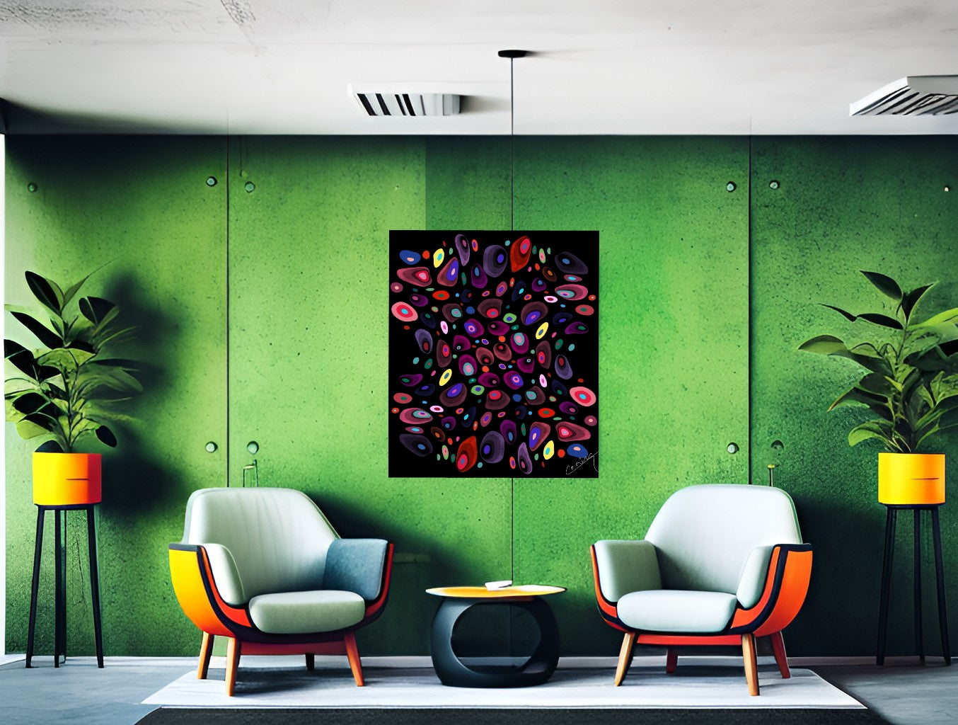 Joyful Mosaic of Vibrant Pebbles – Abstract Art Print