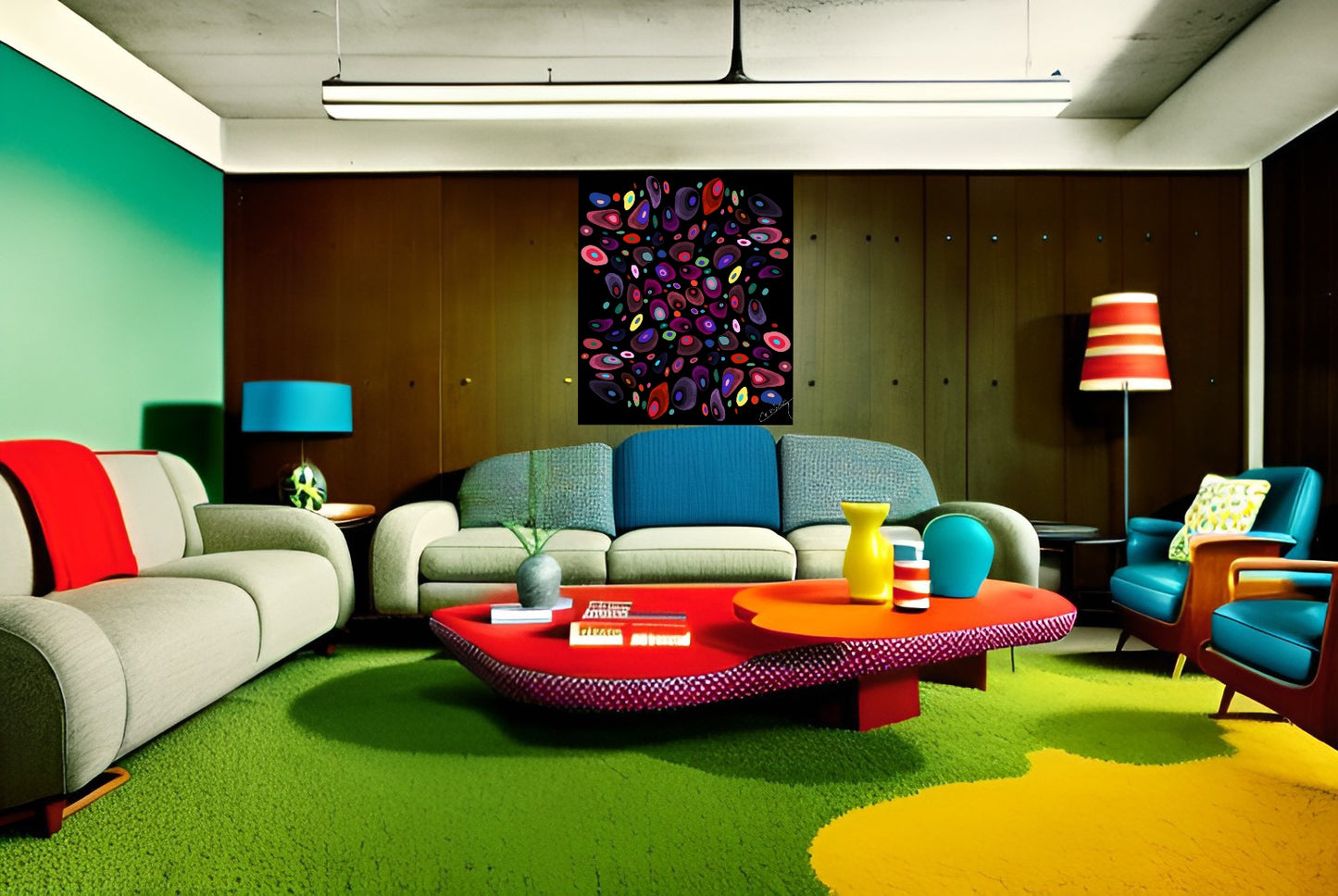 Joyful Mosaic of Vibrant Pebbles – Abstract Art Print
