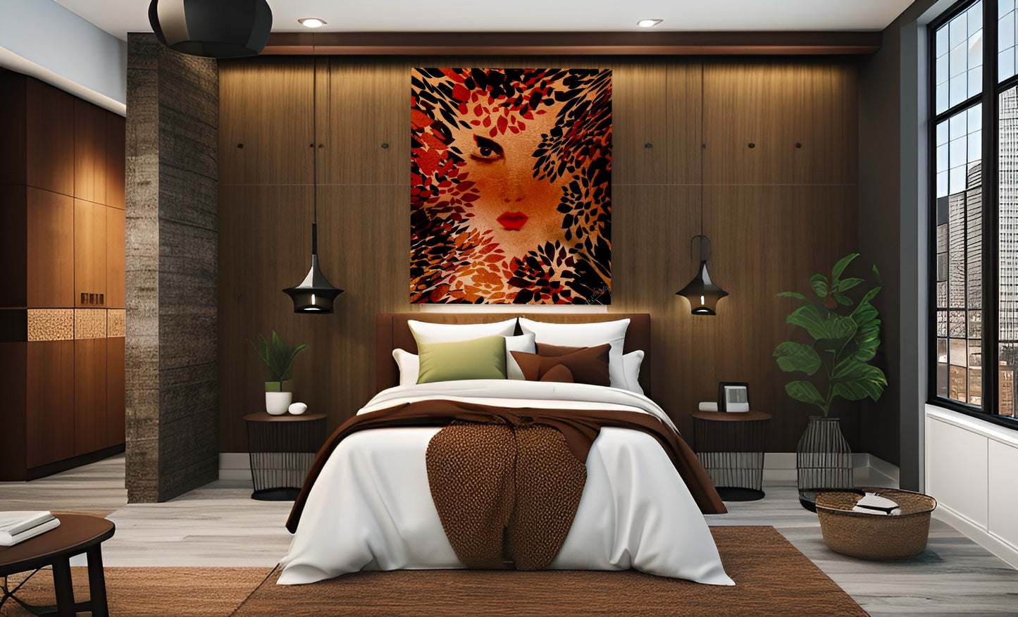 Golden Veil of Enigma – Modern Art Print
