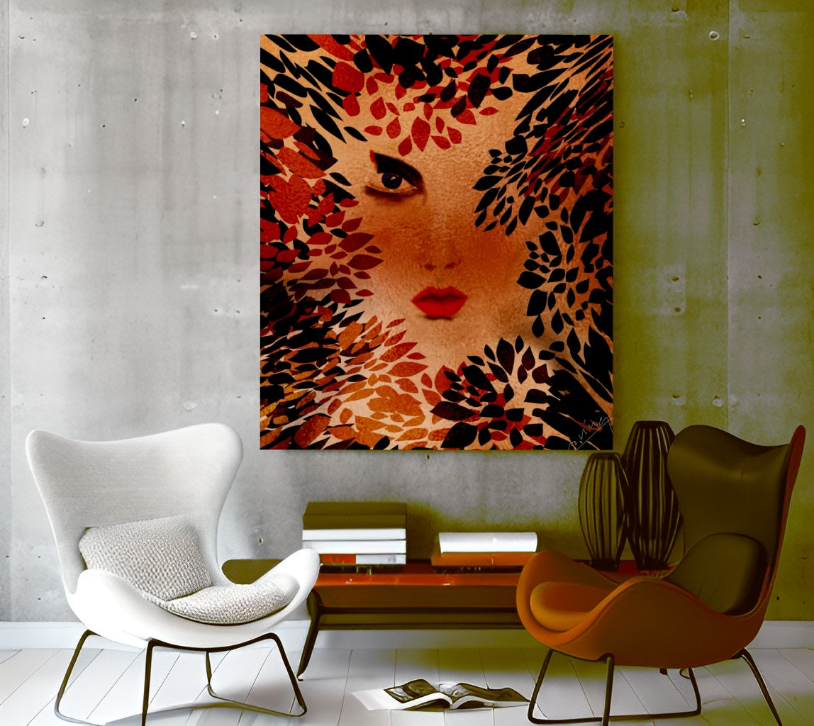 Golden Veil of Enigma – Modern Art Print