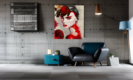 Femme Fatale Blooms - Vintage Art Print