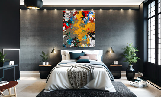 Pixel Pop Explosion – Abstract Art Print