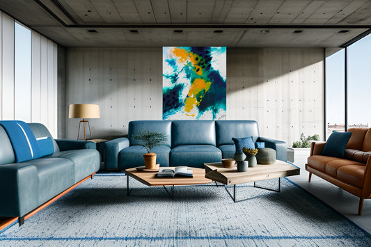 Tranquil Oasis – Abstract Aqua Art Print