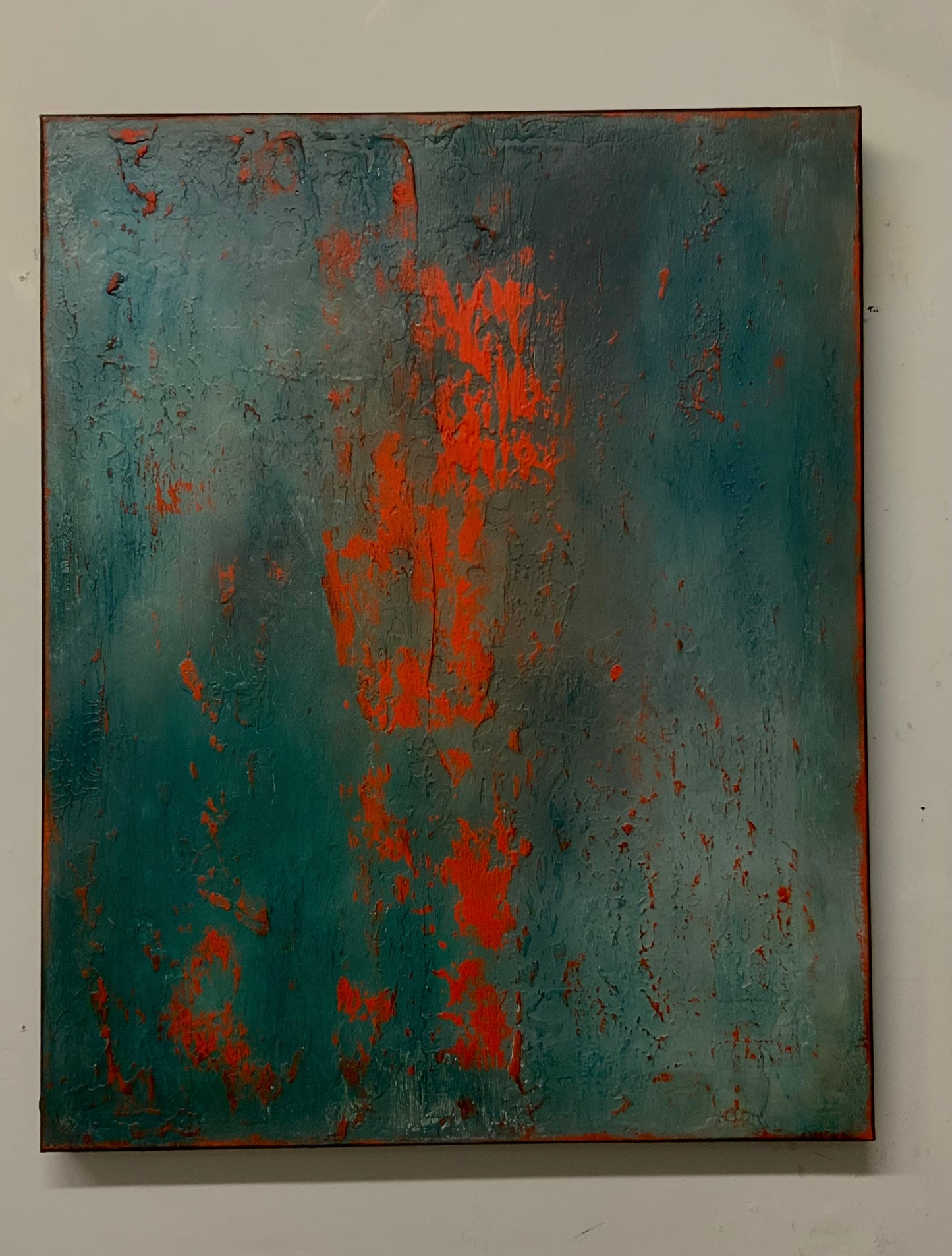 Layers of Blue and Burnt Orange I & II — Original Diptych | One of a Kind