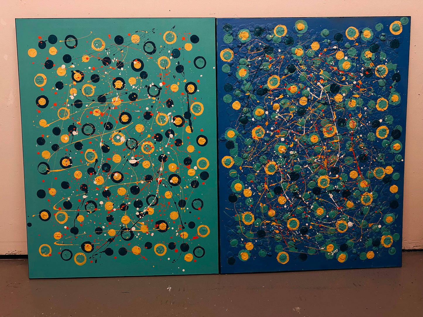 Confetti State of Mind I & II - Original Dyptych