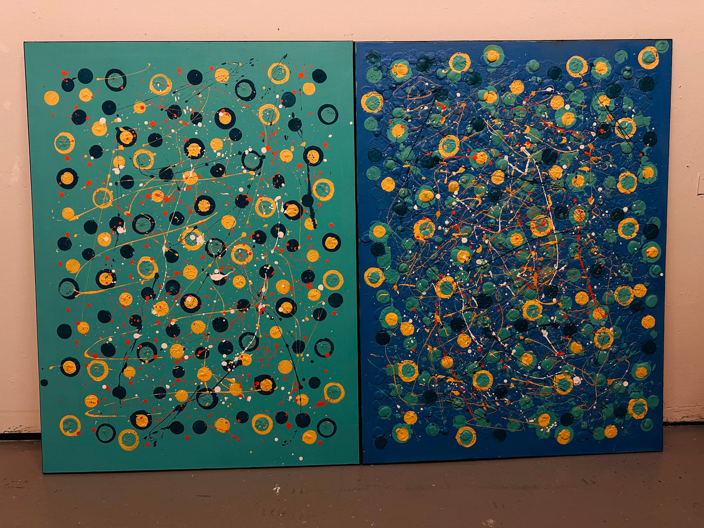 Confetti State of Mind I & II - Original Dyptych