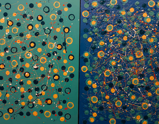 Confetti State of Mind I & II - Original Dyptych