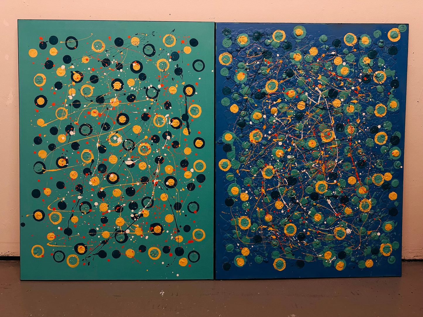 Confetti State of Mind I & II - Original Dyptych