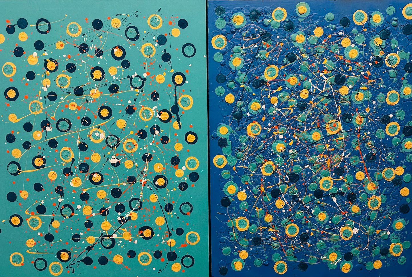 Confetti State of Mind I & II - Original Dyptych