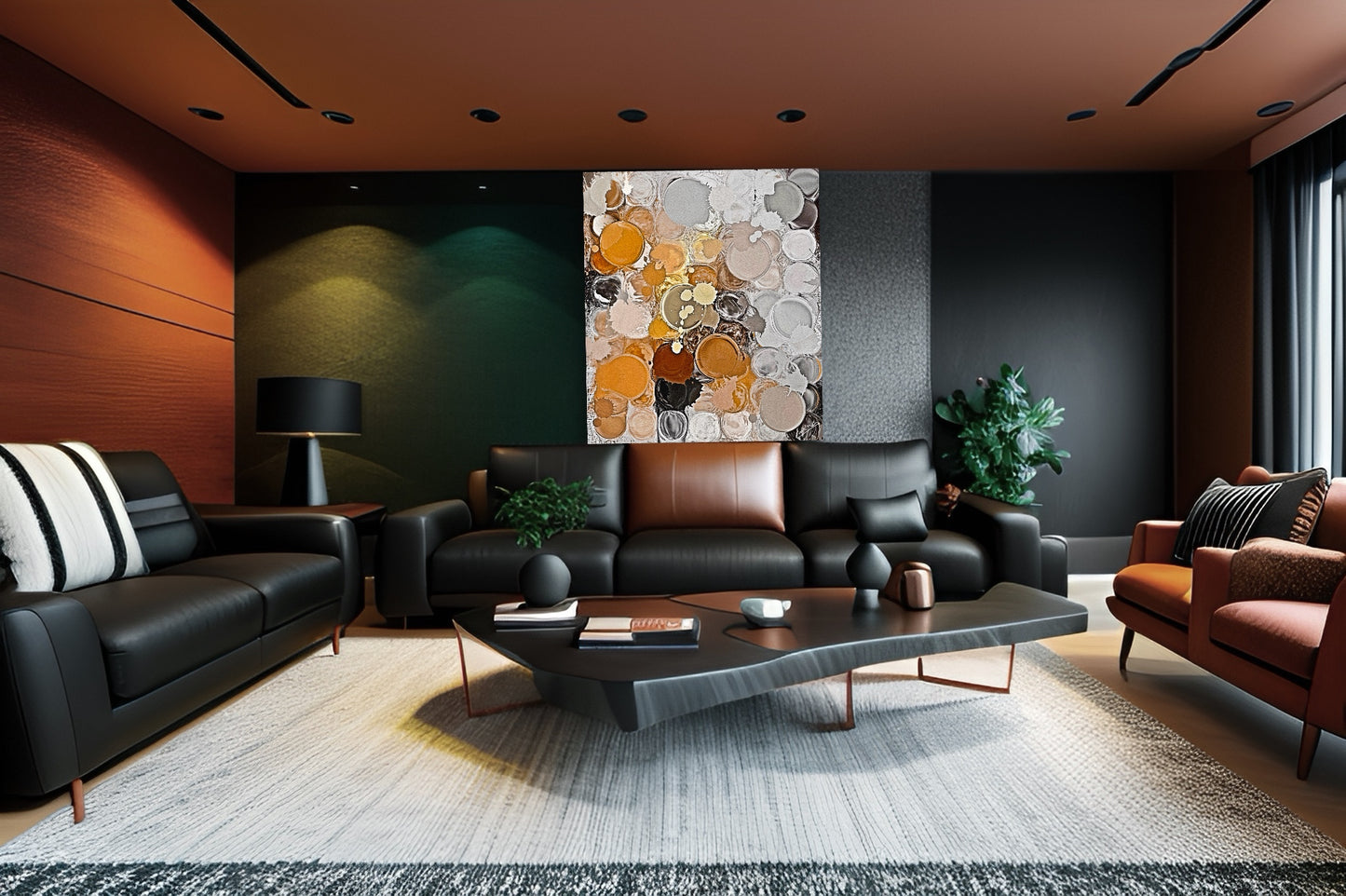 Gleaming Symphony – Metallic Abstract Art Print