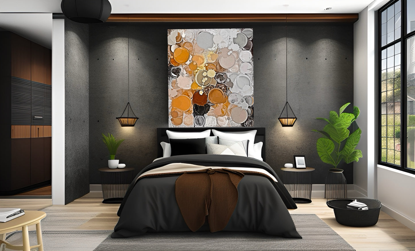 Gleaming Symphony – Metallic Abstract Art Print