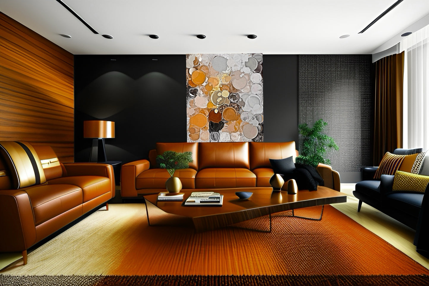 Gleaming Symphony – Metallic Abstract Art Print