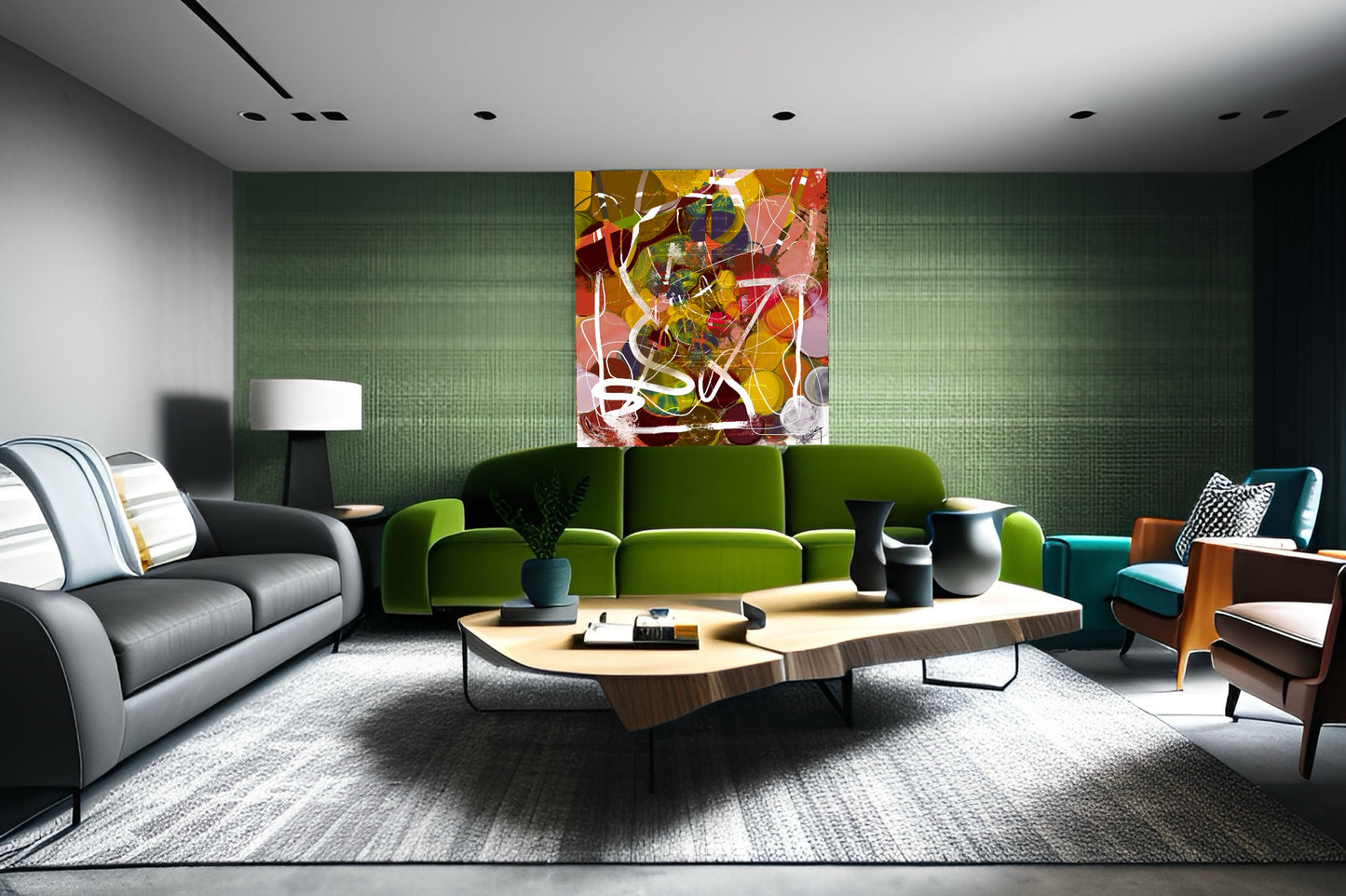 Scribbled Chaos – Abstract Art Print