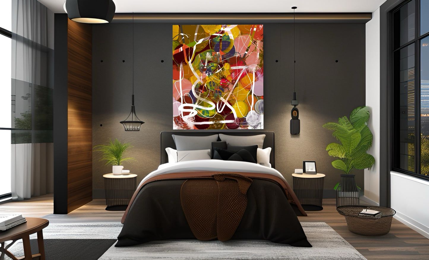 Scribbled Chaos – Abstract Art Print