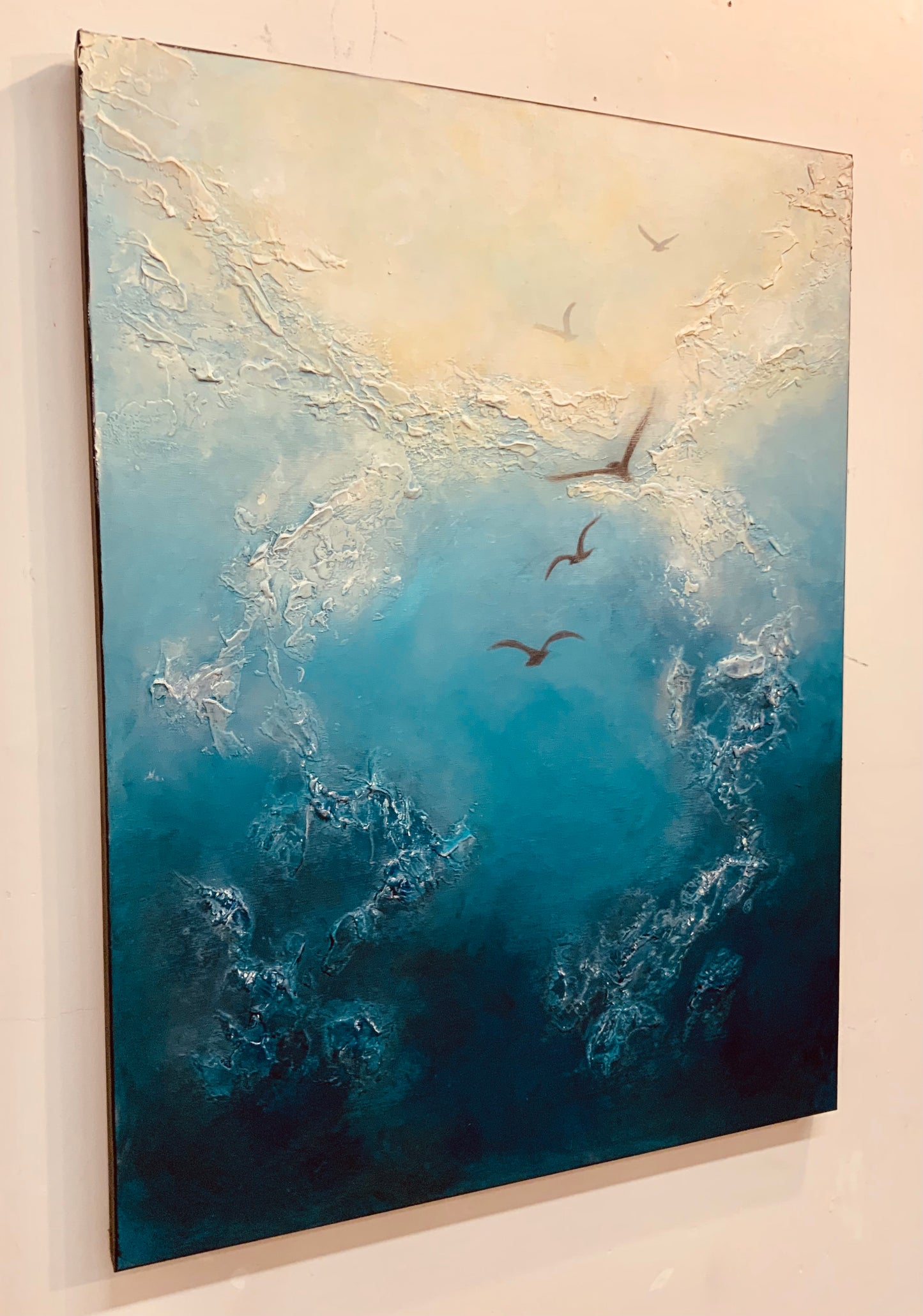 Lunar Silence - Original Mixed-Media Painting