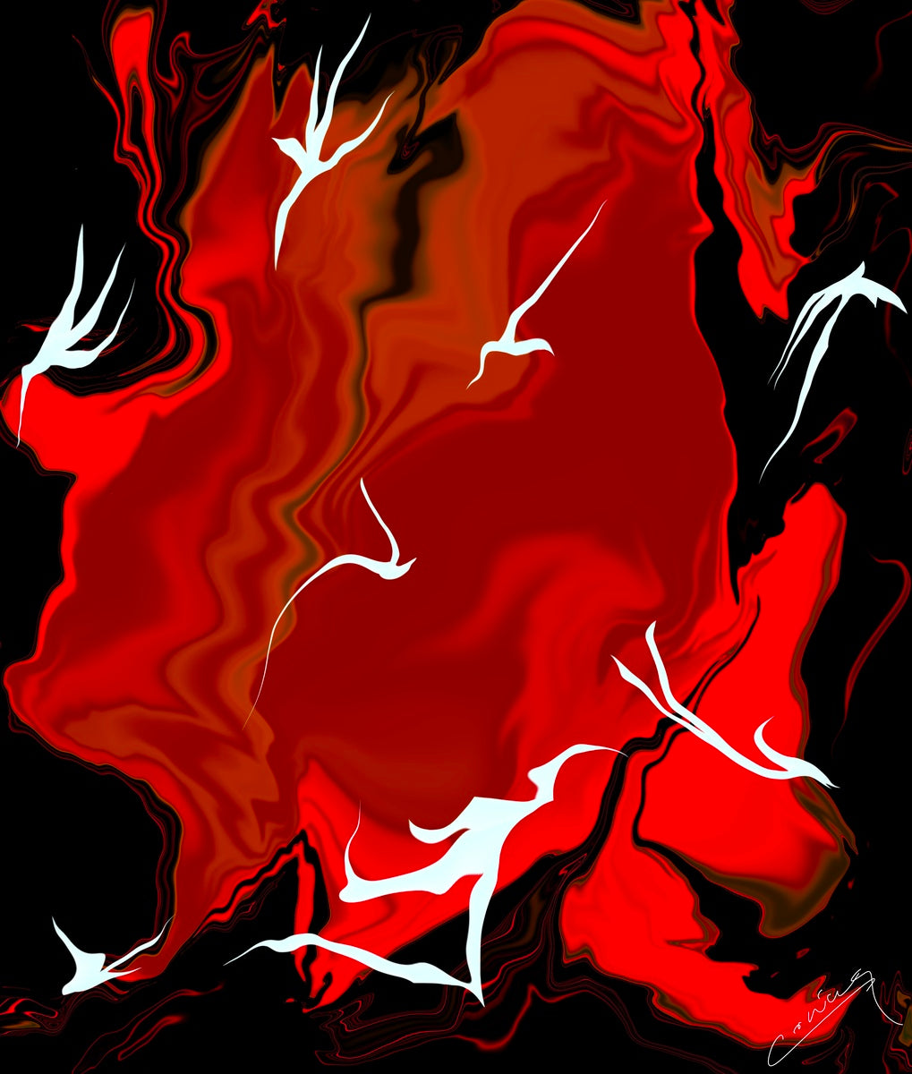 For the Image Alt Text of "Enchanting Inferno," here’s a suitable description:
"Abstract art of fairies racing against flames in bold red and orange tones, evoking urgency and danger with ethereal figures creating an emotional connection."
This alt text:
Describes the key visual elements (fairies, flames, bold colors).
Focuses on the emotions conveyed (urgency, danger, emotional connection).
Remains concise and optimized for SEO and accessibility.