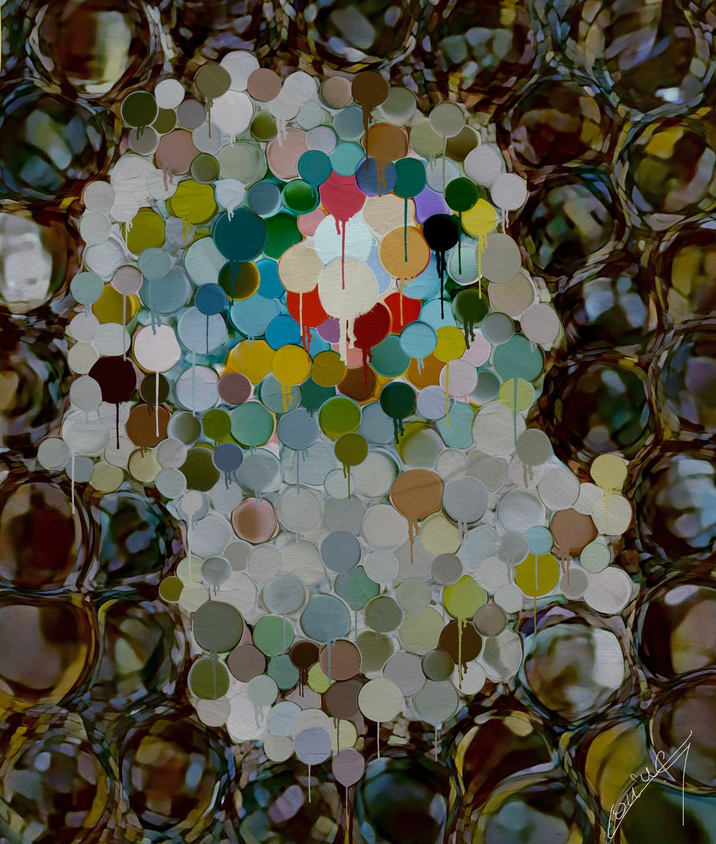 Vibrant abstract digital artwork with marbled shapes and overflowing hues, evoking energetic splendor, joyful movement, and colorful exuberance.