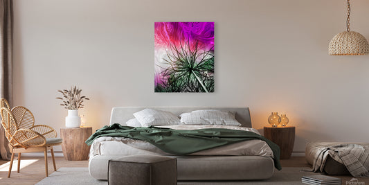 Vibrant Energy – Purple, Pink, White & Green Art Print