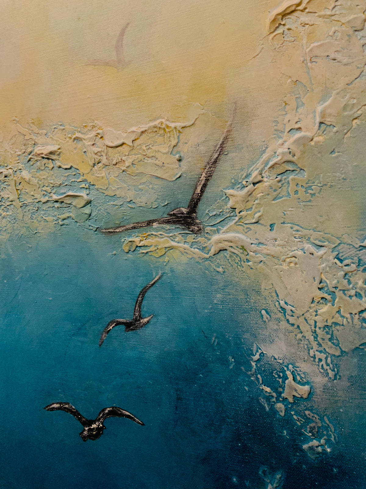 Lunar Silence - Original Mixed-Media Painting