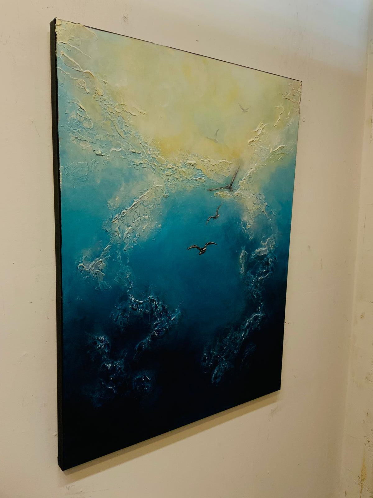 Lunar Silence - Original Mixed-Media Painting