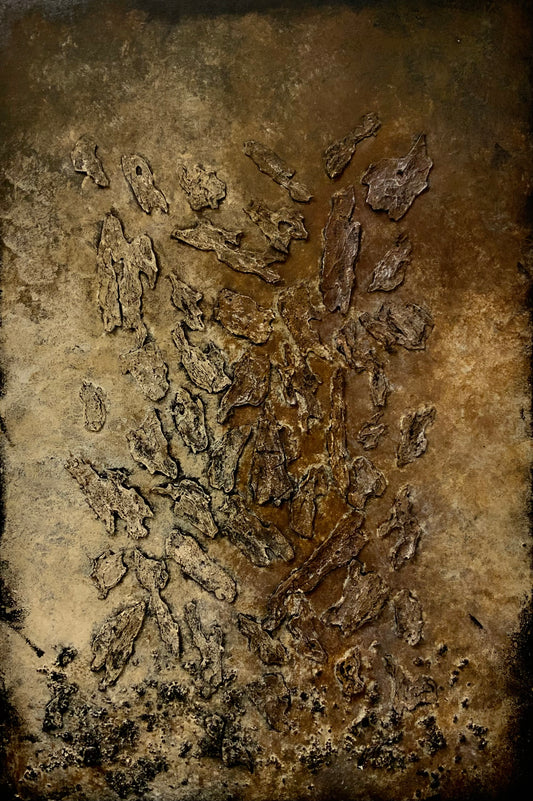 Structural Presence III - Original Textural Tree Bark Painting I One of a Kind