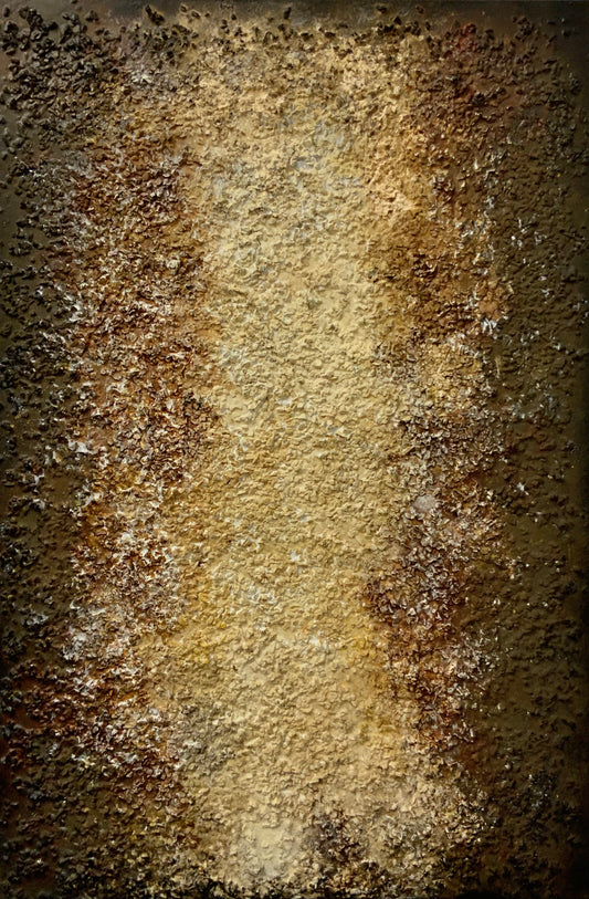 Structural Presence I — Original Textural Acrylic & Glass Painting | One of a Kind