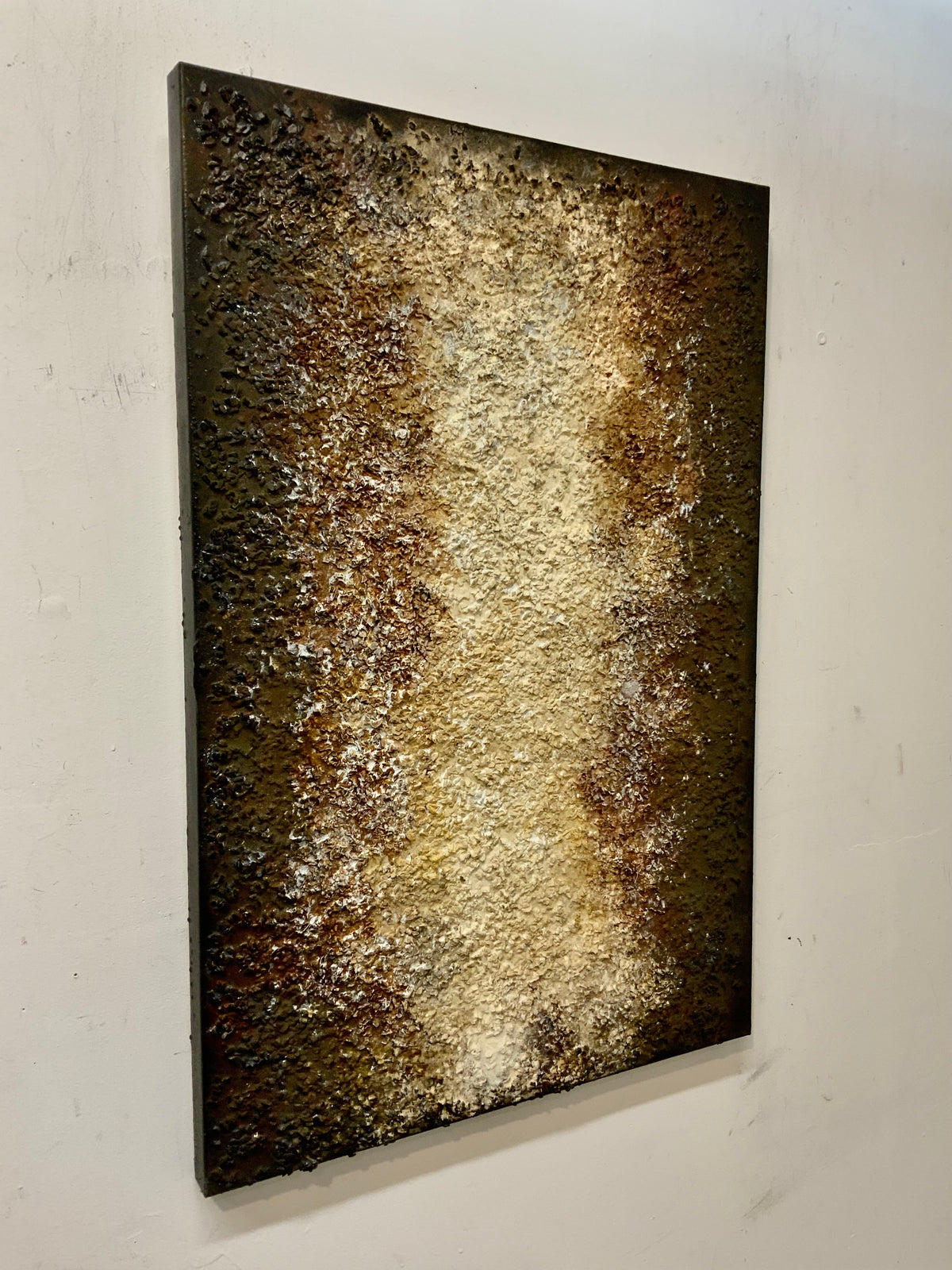Structural Presence I — Original Textural Acrylic & Glass Painting | One of a Kind