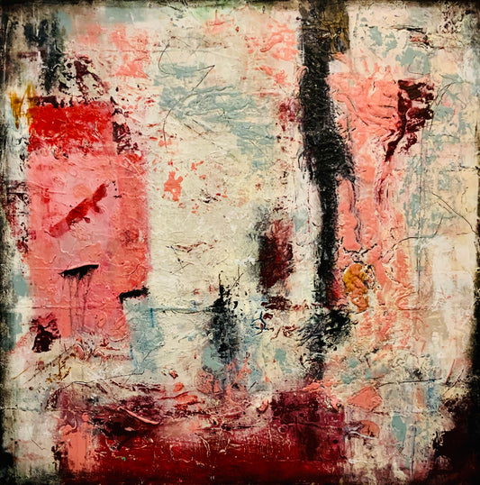 La Vie En Rose - Mixed Media Acrylic Painting