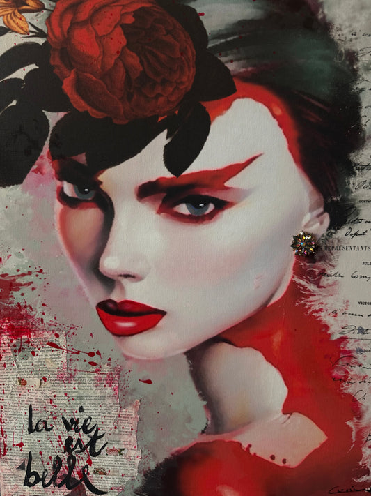 Belle de Sang (Beauty of Blood) - Original Mixed Media Painting