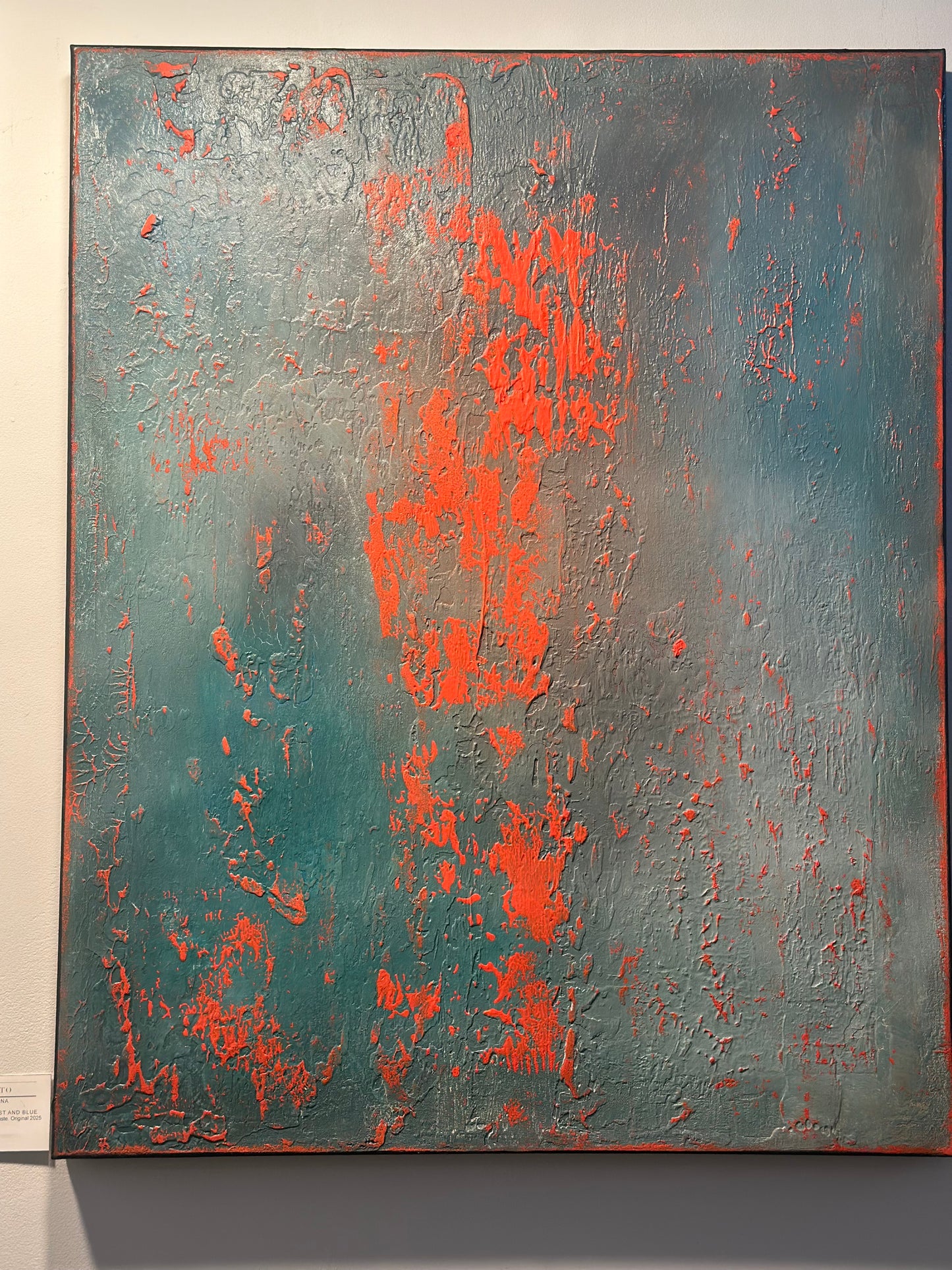 Layers of Blue and Burnt Orange I & II — Original Diptych | One of a Kind