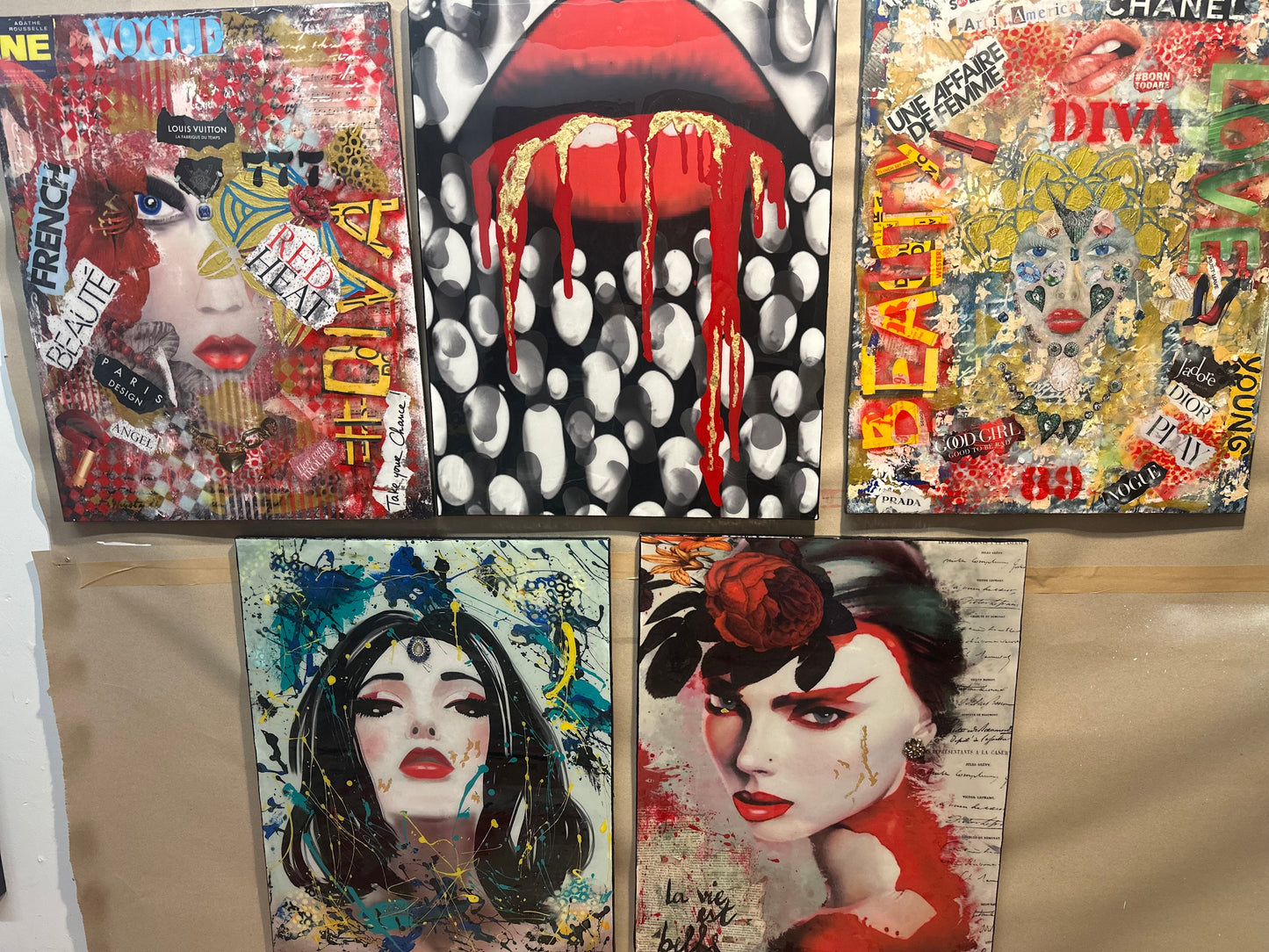 Kiss Me 'Til I Bleed - Original Mixed Media Collage