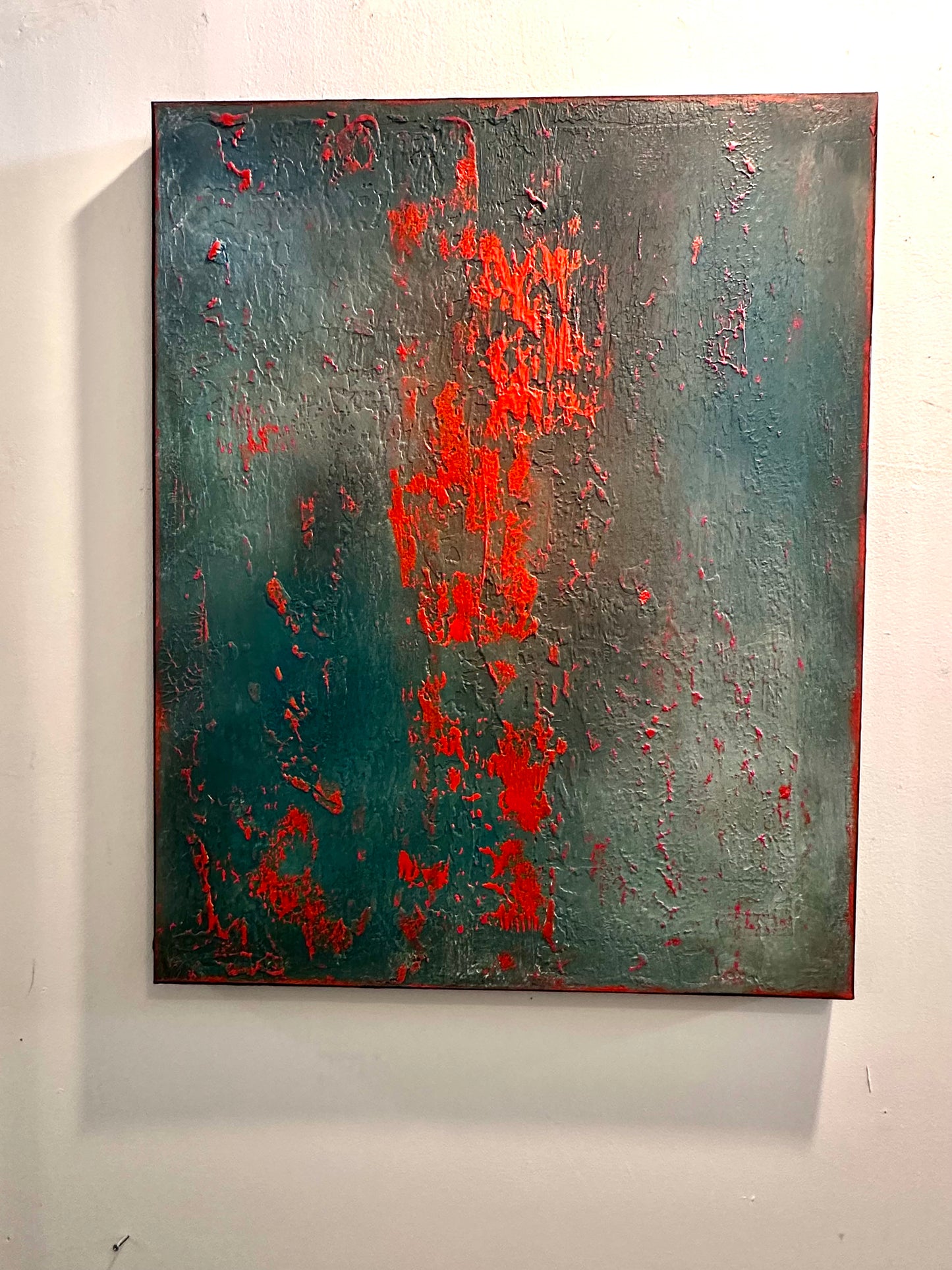 Layers of Blue and Burnt Orange I & II — Original Diptych | One of a Kind