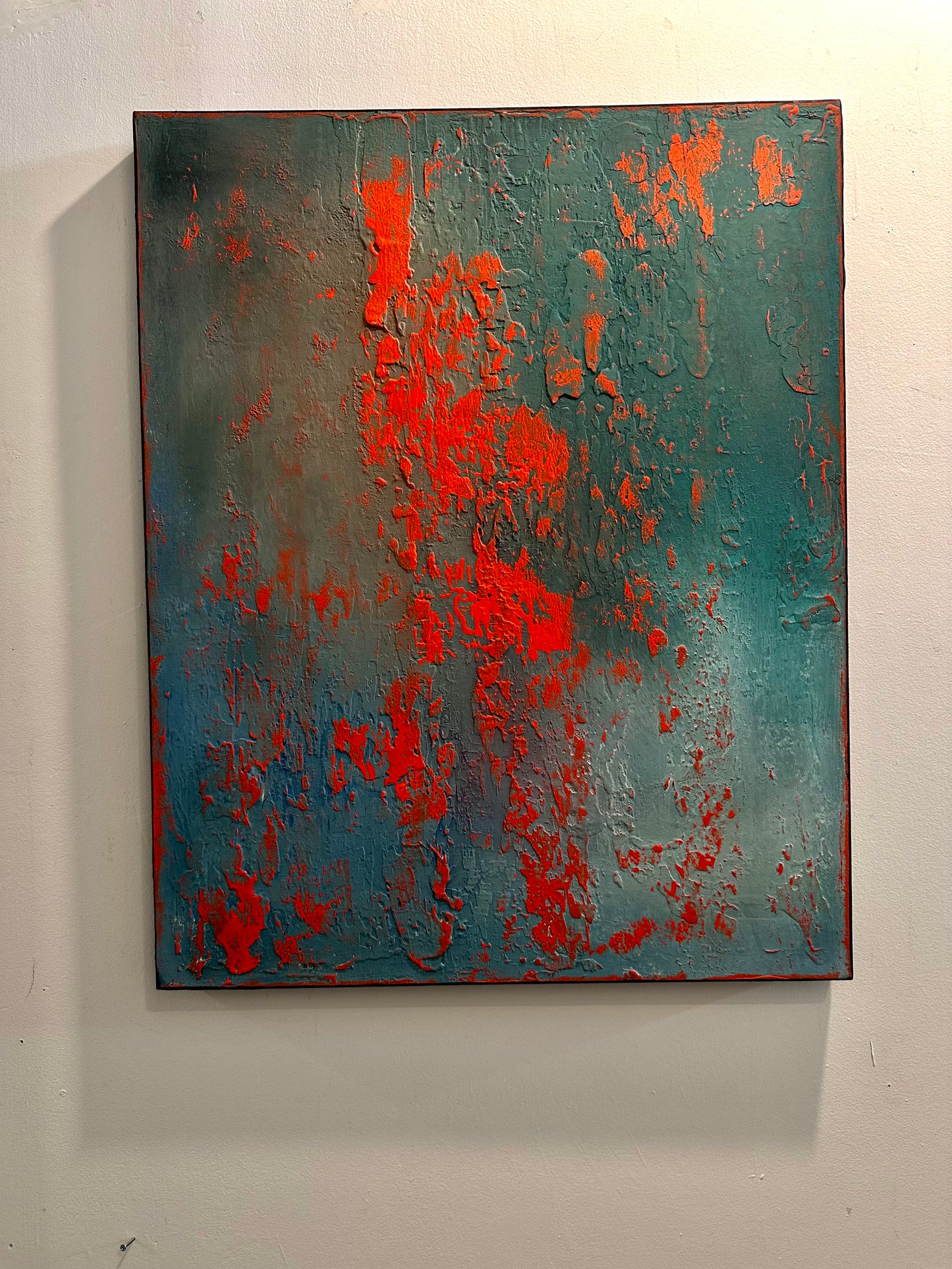 Layers of Blue and Burnt Orange I & II — Original Diptych | One of a Kind