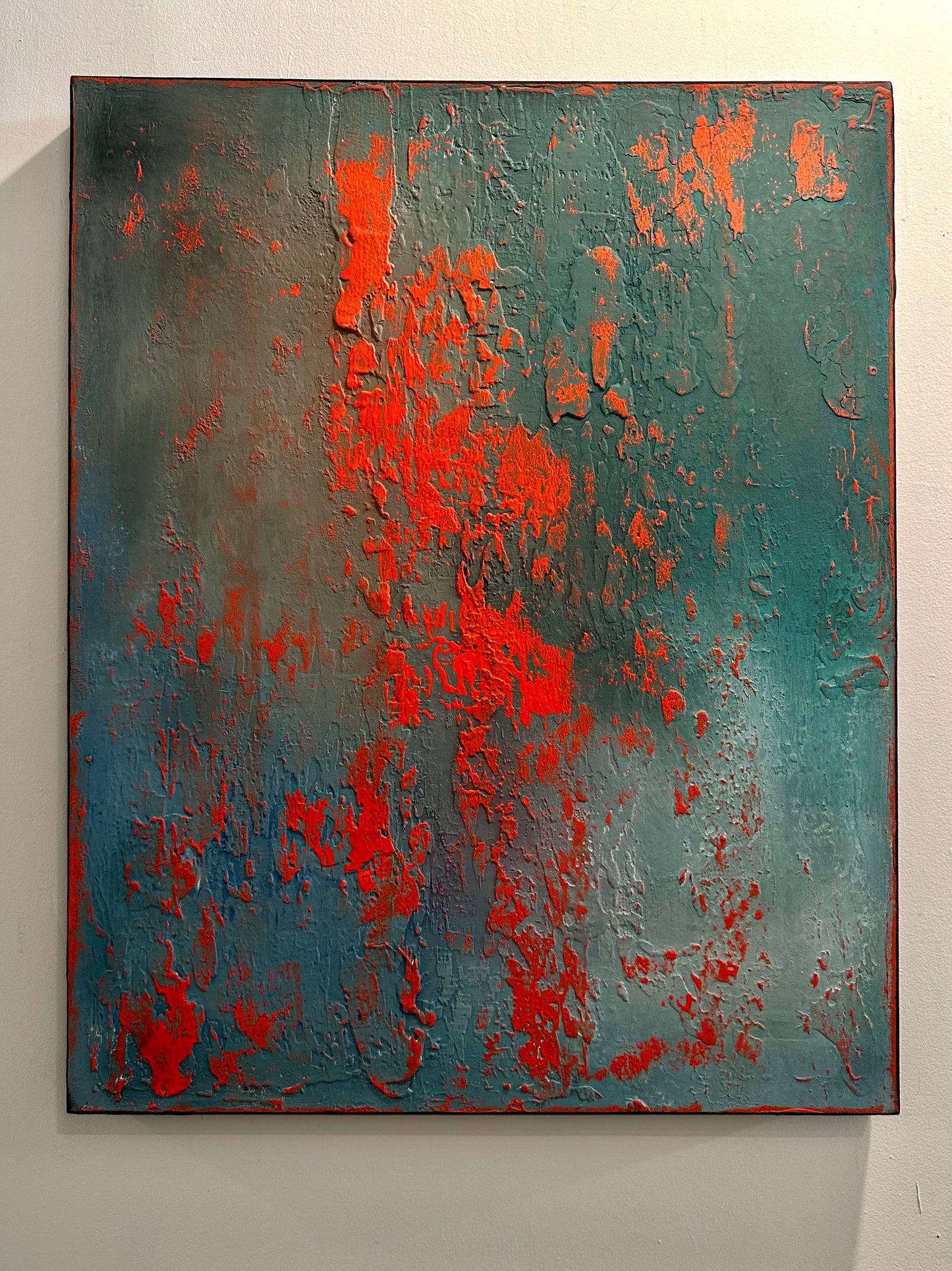 Layers of Blue and Burnt Orange I & II — Original Diptych | One of a Kind