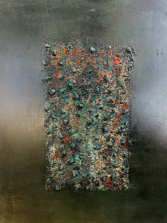 Fractured Rust and Emerald - Original Painting