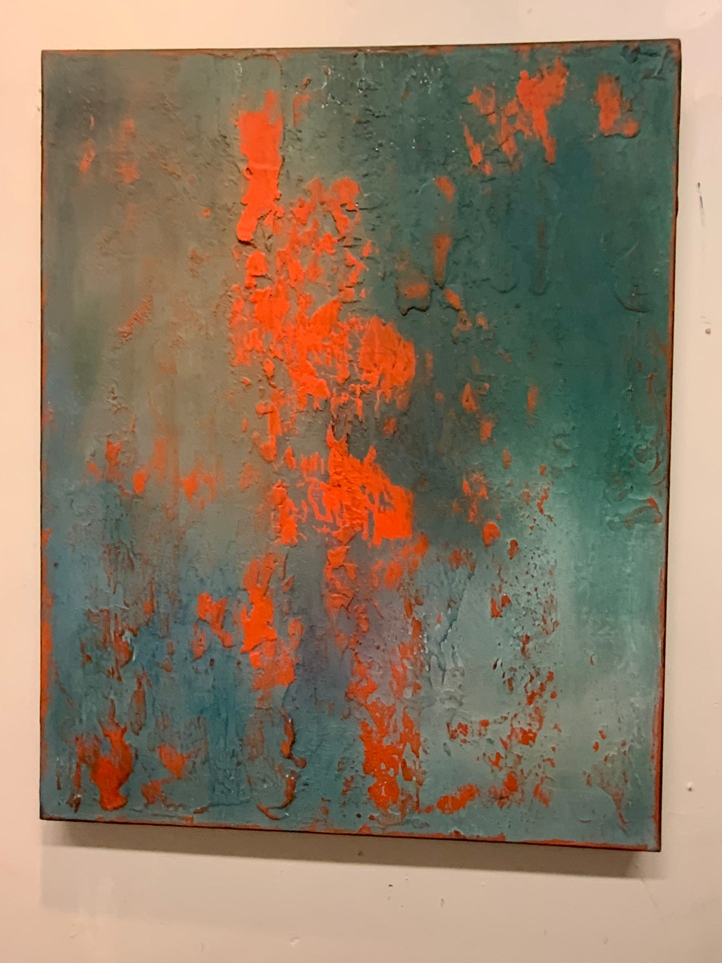 Layers of Blue and Burnt Orange I & II — Original Diptych | One of a Kind