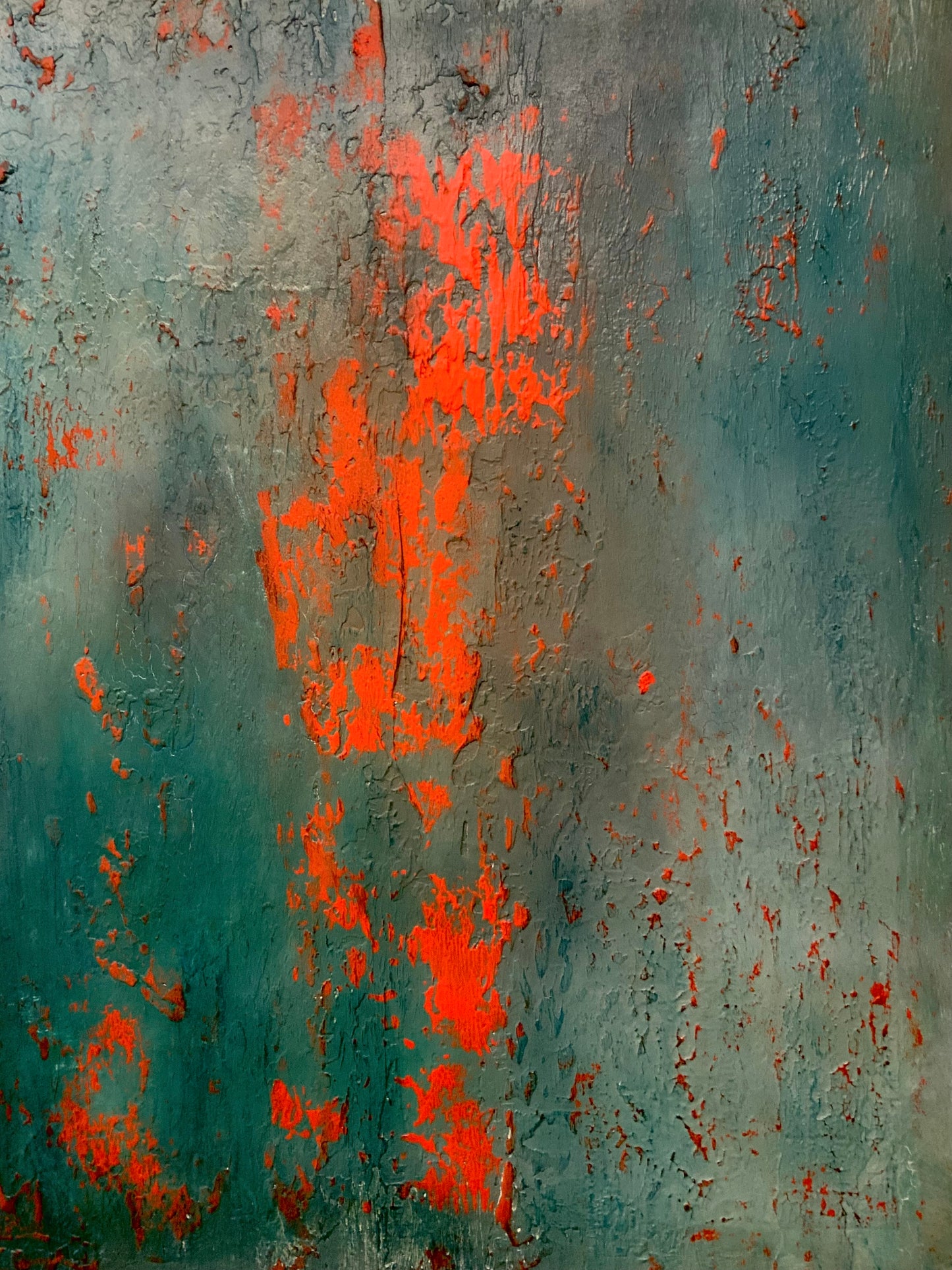 Layers of Blue and Burnt Orange I & II — Original Diptych | One of a Kind