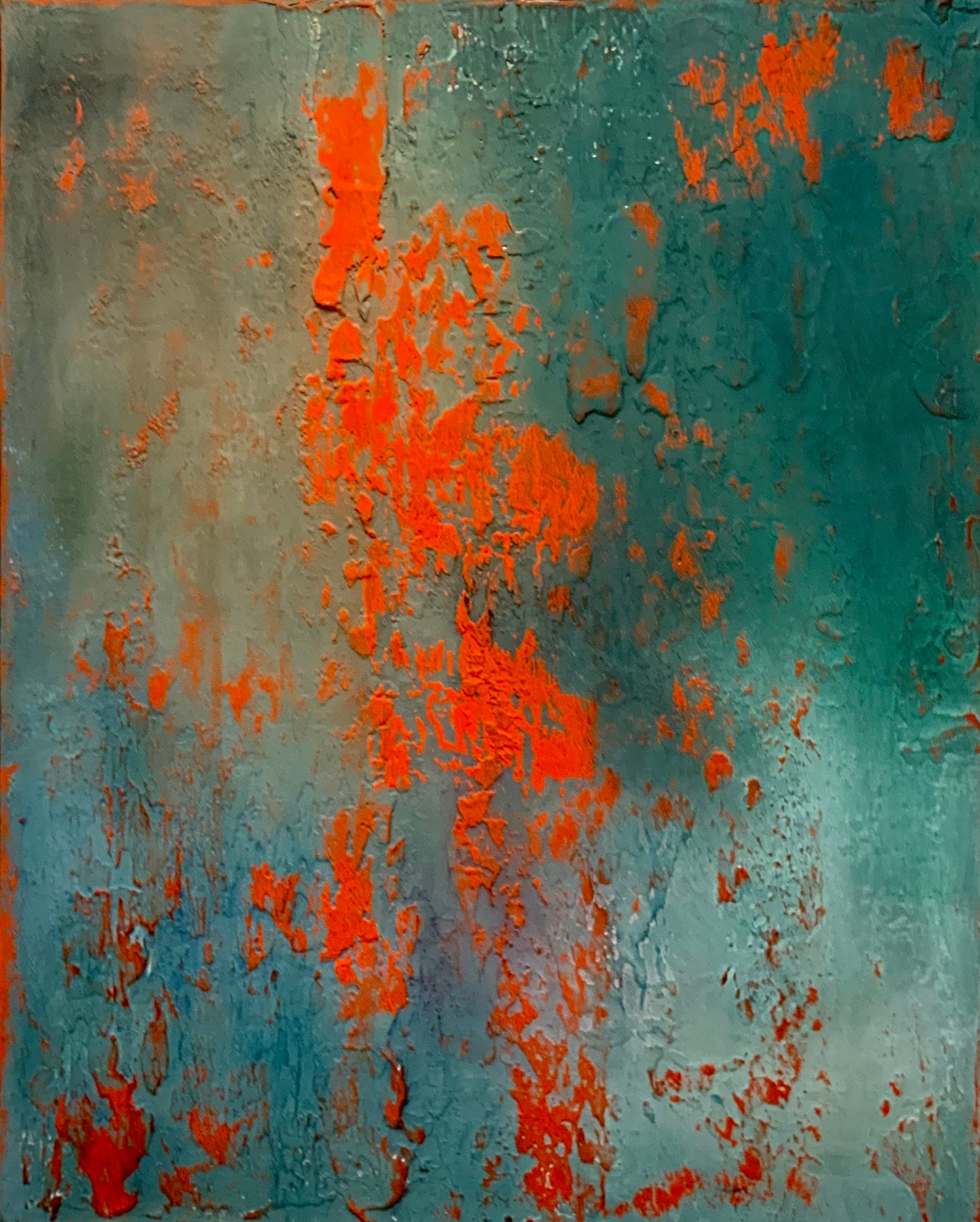 Layers of Blue and Burnt Orange I & II — Original Diptych | One of a Kind