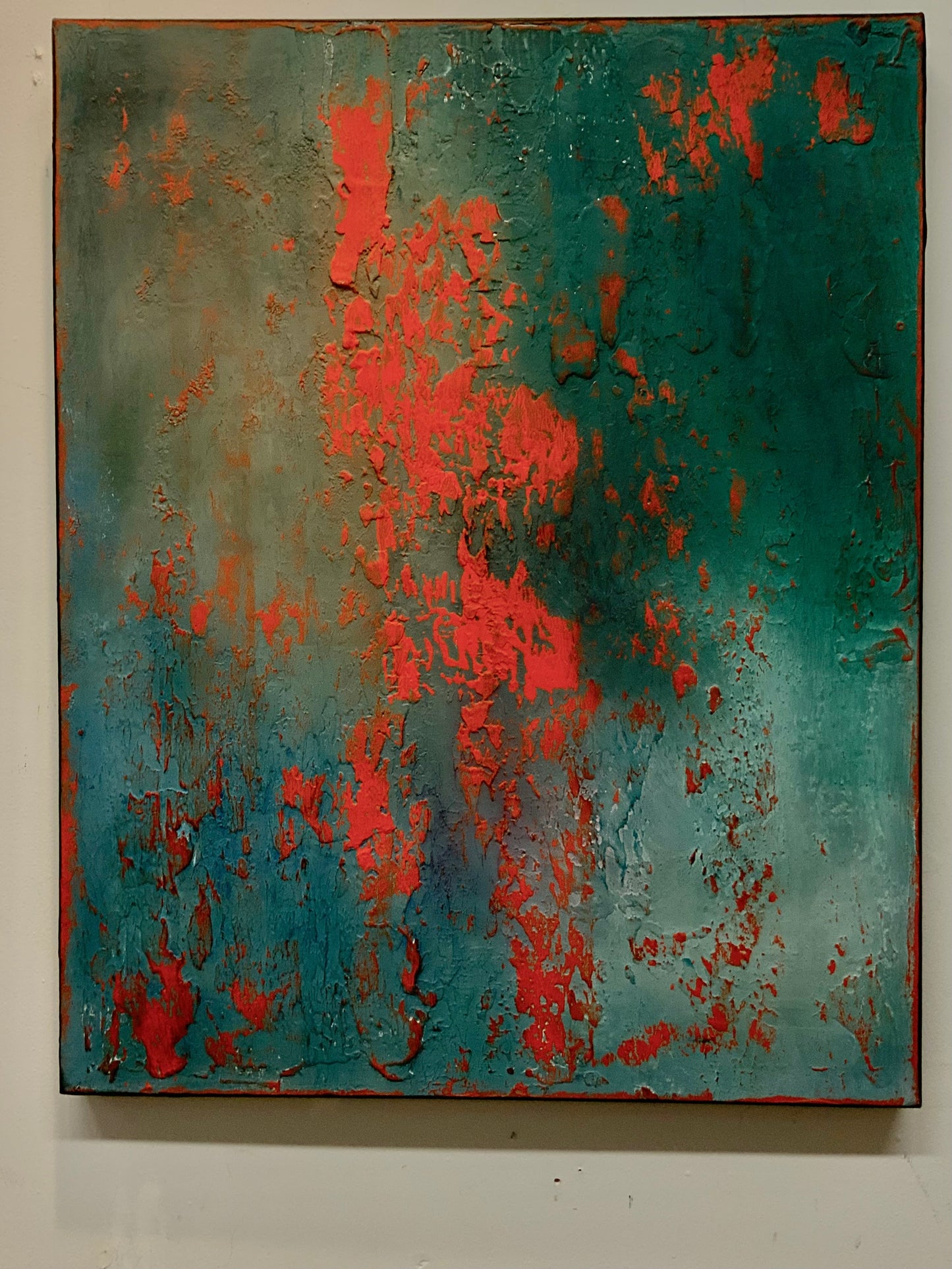 Layers of Blue and Burnt Orange I & II — Original Diptych | One of a Kind